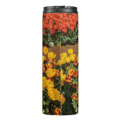 De Vloerrijen van Tulpen met douanetekst Thermosbeker (Achterkant)