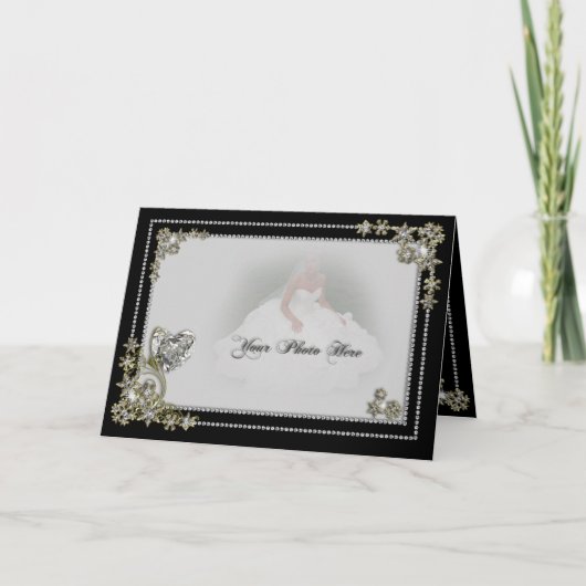 De Vlok van de Sneeuw van de diamant & de Foto van Kaart (Voorkant)