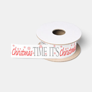 De vlokkendecoratie van de Tijd van Kerstmis Satijnen Lint