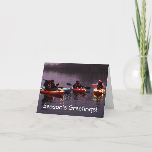 De Vloot van de kajak van Lichten! Feestdagen Kaart (Voorkant)