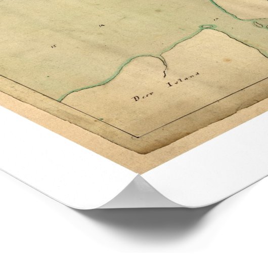 De vloot van Sir Collyer op de Penobscot River Map Poster (Hoek)