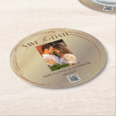 De vlotte Code van QR van de Foto van het Manuscri Ronde Kartonnen Onderzetter (Gebogen)