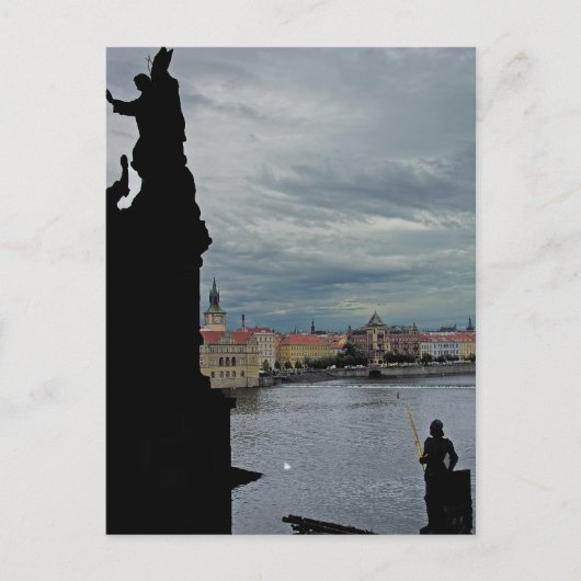 De Vltava, Praag, van de Charles Bridge Briefkaart (Voorkant)