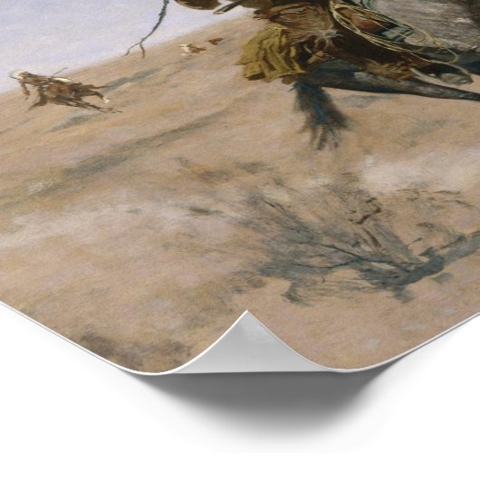 De vlucht - Frederic Remington 1895 Poster (Hoek)