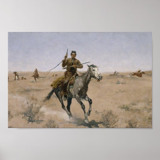 De vlucht - Frederic Remington 1895 Poster (Voorkant)