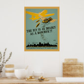 De vlucht is net zo dagvaardend als bomber  WPA Poster (Keuken)