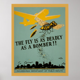De vlucht is net zo dagvaardend als bomber  WPA Poster