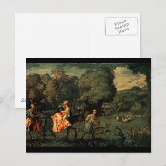 De vlucht naar Egypte, 1500 Briefkaart (Voorkant / Achterkant)