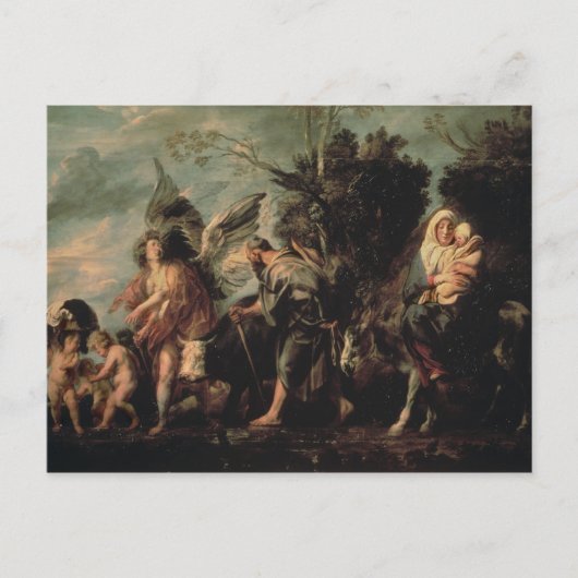 De vlucht naar Egypte, 17e eeuw Briefkaart (Voorkant)