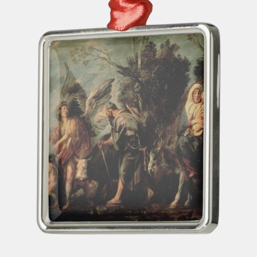 De vlucht naar Egypte, 17e eeuw Metalen Ornament (Links)