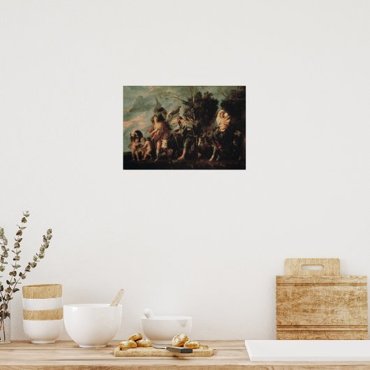 De vlucht naar Egypte, 17e eeuw Poster (Keuken)