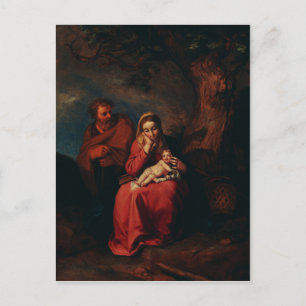 De vlucht naar Egypte door Abraham Bloemaert  Briefkaart