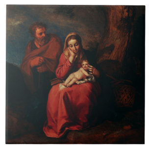 De vlucht naar Egypte door Abraham Bloemaert Tegeltje