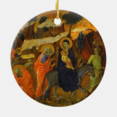 De vlucht naar Egypte door Duccio Fine Art Keramisch Ornament (Achterkant)