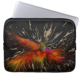 De vlucht van de feniks – vurige abstracte wederge laptop sleeve