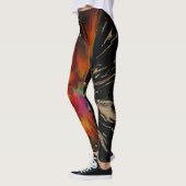 De vlucht van de feniks – vurige abstracte wederge leggings (Links)