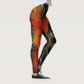 De vlucht van de feniks – vurige abstracte wederge leggings (Rechts)