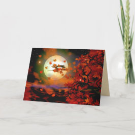 De Vlucht van de Heks van Halloween Kaart