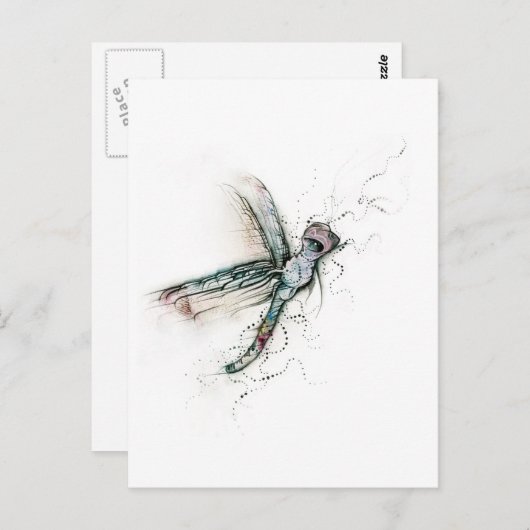 De vlucht van de libel briefkaart (Voorkant / Achterkant)