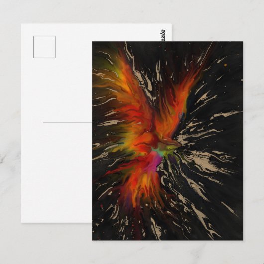 De vlucht van de Phoenix – Abstracte wedergeboorte Briefkaart (Voorkant / Achterkant)