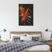 De vlucht van de Phoenix – vurige abstracte wederg Canvas Afdruk (Insitu (Slaapkamer))
