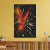 De vlucht van de Phoenix – vurige abstracte wederg Canvas Afdruk (Insitu (Woonkamer))