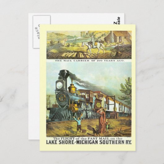 De vlucht van de Snelle Post Briefkaart (Voorkant / Achterkant)