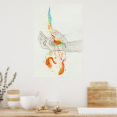 De vlucht van goudvis poster (Keuken)