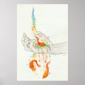 De vlucht van goudvis poster