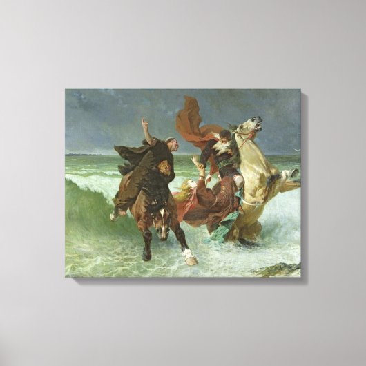 De vlucht van Gradlon Mawr c.1884 Canvas Afdruk (Voorkant)