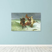 De vlucht van Gradlon Mawr c.1884 Canvas Afdruk (Insitu (Houten vloer))