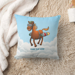 De vlucht van het pony met raketten kussen