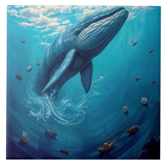 De vlucht van Leviathan naar de vrijheid – Surreal Tegeltje (Voorkant)