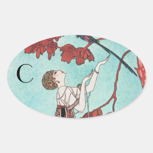 DE VLUCHTGROOT, DE ONTWERP VAN DE BEAUTY-MODE OVALE STICKER (Voorkant)