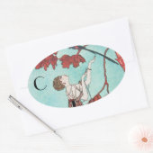 DE VLUCHTGROOT, DE ONTWERP VAN DE BEAUTY-MODE OVALE STICKER (Envelop)