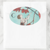 DE VLUCHTGROOT, DE ONTWERP VAN DE BEAUTY-MODE OVALE STICKER (Tas)