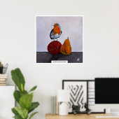De vluchtige bezoek van de roodborst schilderij do poster (Thuiskantoor)