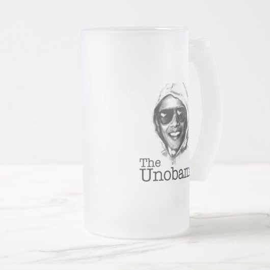 De VN-Obama - Obama Unabomber kwaadaardige tweelin Matglas Bierpul (Voorkant rechts)