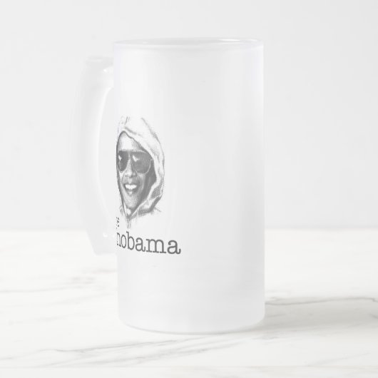 De VN-Obama - Obama Unabomber kwaadaardige tweelin Matglas Bierpul (Voorkant links)