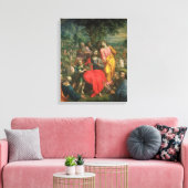 De voeding van de vijfduizend, c.1590 canvas afdruk (Insitu (Woonkamer))