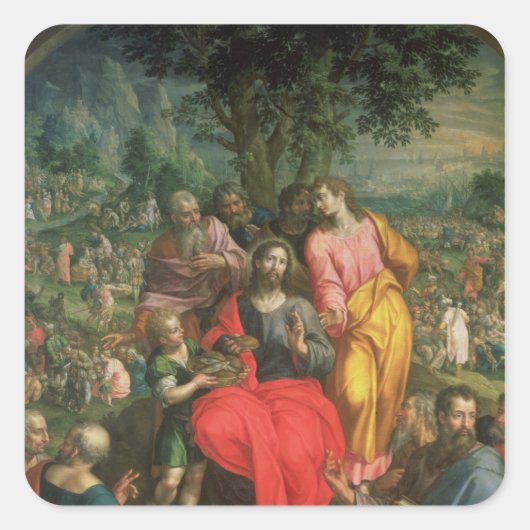De voeding van de vijfduizend, c.1590 vierkante sticker (Voorkant)