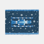 De voedingskraker in blauw fleece deken (Voorkant (Horizontaal))