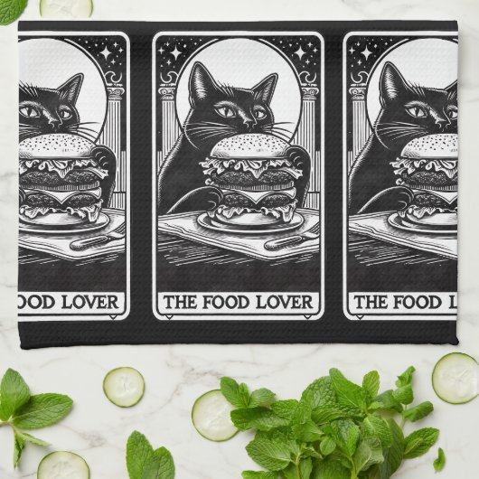 De voedselliefhebber Funny Tarot Theedoek (Gevouwen)