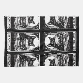 De voedselliefhebber Funny Tarot Theedoek