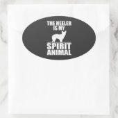 de voeler is mijn geestesdier, Heeler lover Ovale Sticker (Tas)