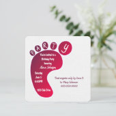 De voetafdruk van de partij op wit kaart (Staand voorkant)