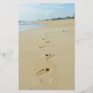 De voetafdruk van het strand briefpapier