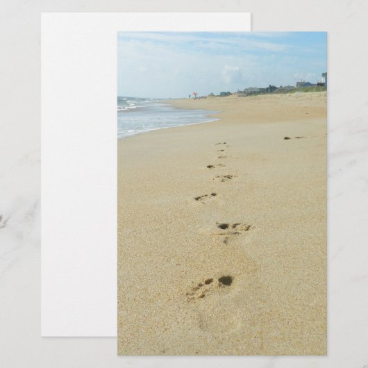 De voetafdruk van het strand briefpapier (Voorkant / Achterkant)