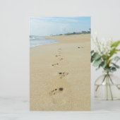 De voetafdruk van het strand briefpapier (Staand voorkant)