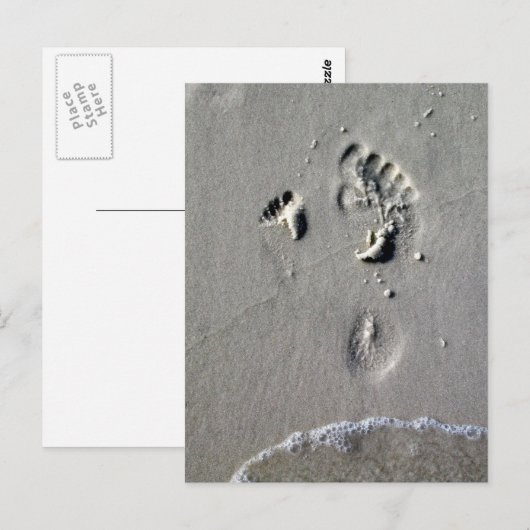 De Voetafdrukken van de vader & van het Kind in Briefkaart (Voorkant / Achterkant)